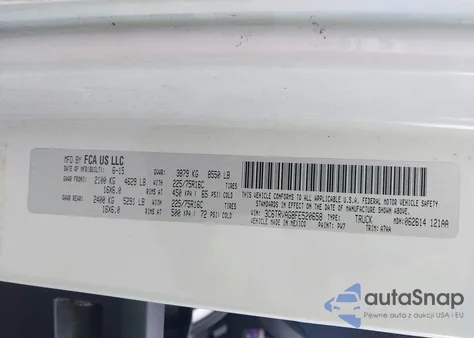 2015 Ram Promaster 1500 Low Roof из США, поврежденный, VIN 3C6TRVAG8FE520658